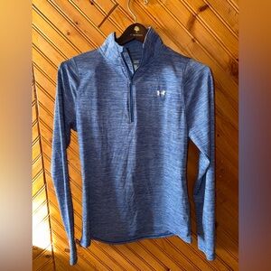 Heathered Blue UNDER ARMOUR quarter zip up loose fit small.